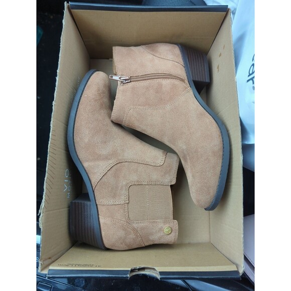 Vionic Size 7 Hazelnut Genuine Leather Finn Ankle Western Boots Booties Nwob - Picture 3 of 8